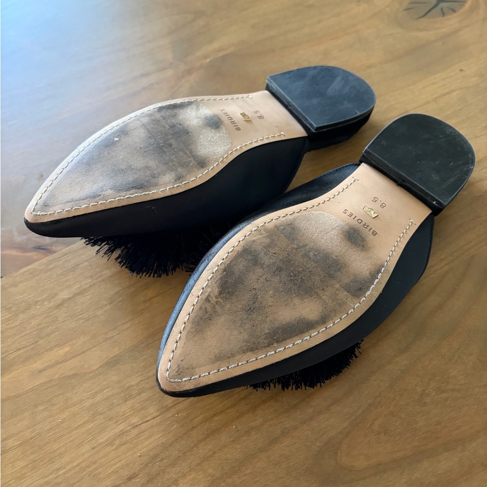 Birdies Dove Satin Mule in Black Satin Pom Women’s Size 8.5 - Picture 5 of 7